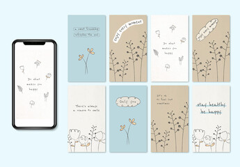 Motivational Quote Layout on Wallpaper Set