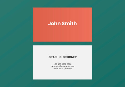 Business Card Layout in Orange and White