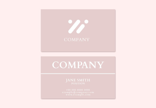 Minimal Business Card Layout in Pink Tone