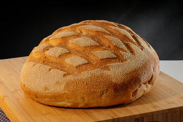 Corn bread, regional food from Brazil, served for breakfast and in the afternoon on a table with a wooden surface