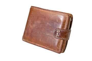 Leather wallet with documents. Method of storing payment cards and money.