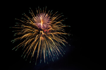 Fireworks on black background