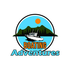 Illustration Vector graphic of boat and island design