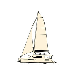 Illustration Vector graphic of sailing boat