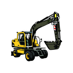 Illustration Vector graphic of excavator vehicle design