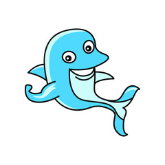 Illustration Vector graphic of smile dolphin cartoon design