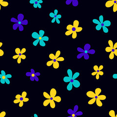 Obraz premium Seamless pattern with colorful flowers