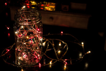 Glass jar with fairy lights