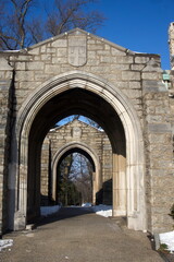 Fototapeta na wymiar Stone Archway with Snow