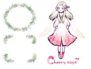 ハーブの妖精　チェリーセージ