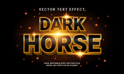 Dark horse editable text effect themed gold color