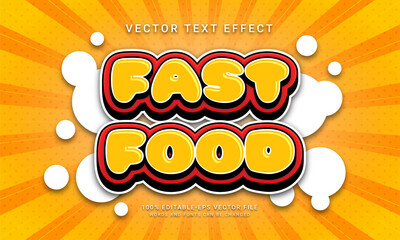 Fast food editable text effect themed food menu - obrazy, fototapety, plakaty