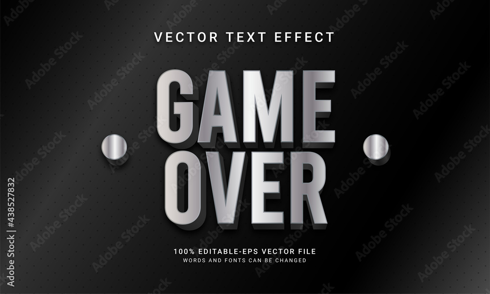 Poster game over editable text effect themed playing game
