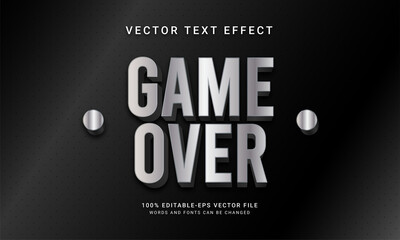 Game over editable text effect themed playing game