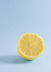 lemon on blue