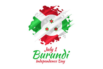 July 1, Independence Day of Burundi vector illustration. Suitable for greeting card, poster and banner.