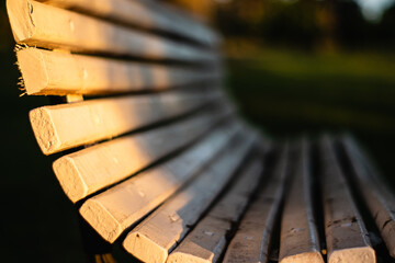 White wooden bench