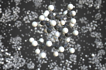 Camphene molecule. Conceptual molecular model. Chemical 3d rendering