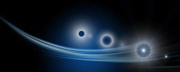 Futuristic wave panorama background design with lights and space for text