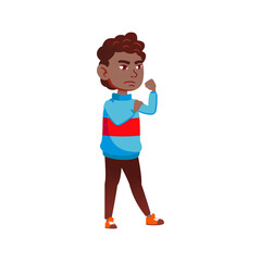 Fototapeta premium strong boy child fighting cartoon vector. strong boy child fighting character. isolated flat cartoon illustration