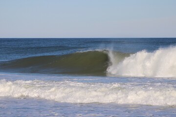 wave breaking on the beach