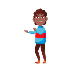happy african boy child in mall cartoon vector. happy african boy child in mall character. isolated flat cartoon illustration