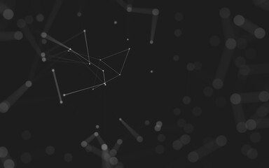 Abstract background. Molecules technology with polygonal shapes, connecting dots and lines. Connection structure. Big data visualization.