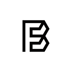 f b fb bf initial logo design vector template