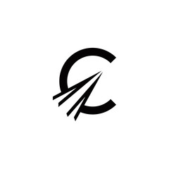 c initial logo design vector template