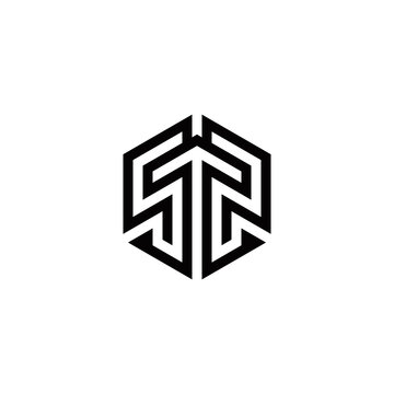 t s z initial logo design vector template