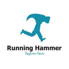 Illustration Vector Graphic of Running Hammer Logo. Perfect to use for Technology Company