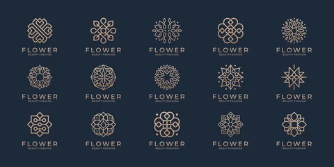 Poster Floral ornament logo and icon set. Abstract beauty flower logo design collection. © suneo_99