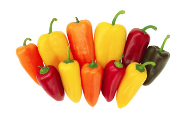 Isolated bell pepper on white background with clipping path