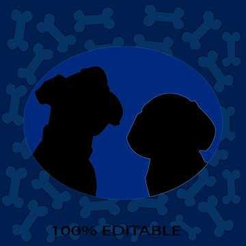 silueta de dos perros