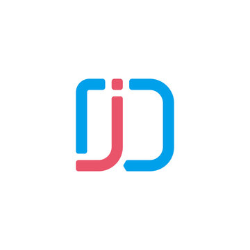 letter dj simple geometry line logo vector