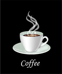 aromatic coffee in a white cup
