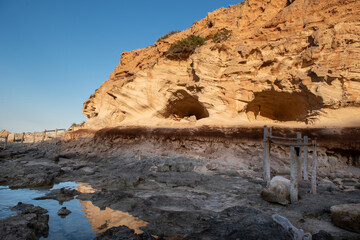 Beautiful Cala d en Baster on the island of Formentera in the Balearic Islands in Spain