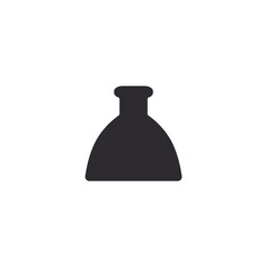 Glass bottle. Ink bottle. Bottle silhouette in black color. Stencil bottle. Flask template. Glass container. Flask of poison. Medicine vial. Jar icon. Inkwell. Shape For 3d modeling. Logo template.