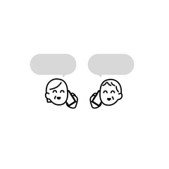 スマホで会話する人イラスト素材