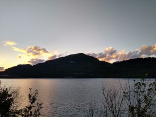 sunset over the lake