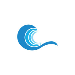 Fototapeta na wymiar Water Wave Logo Template. vector icon illustration