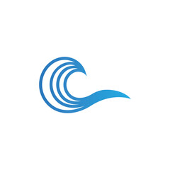 Water Wave Logo Template. vector icon illustration