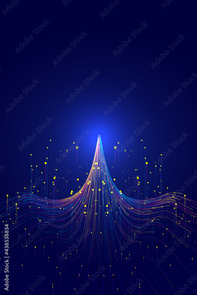 Aufkleber the dots and lines form a flying eagle with a background of rising ray technology.