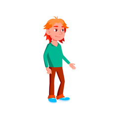 positive emotion boy teenager in zoo cartoon vector. positive emotion boy teenager in zoo character. isolated flat cartoon illustration