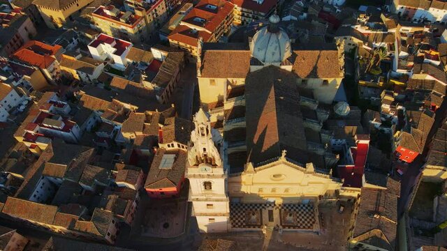 The town of X&aacute;tiva from a spectacular aerial view showing its beautiful roofs.