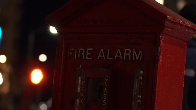 fire alarm box on street 