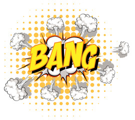 Comic speech bubble with bang text