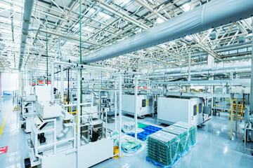 Scene at work in a car manufacturing workshop