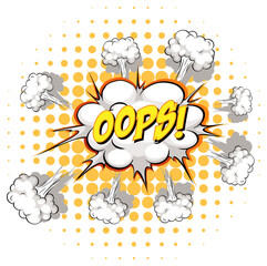 Comic speech bubble with oops text