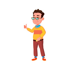 genius boy gesturing ok for good made task cartoon vector. genius boy gesturing ok for good made task character. isolated flat cartoon illustration